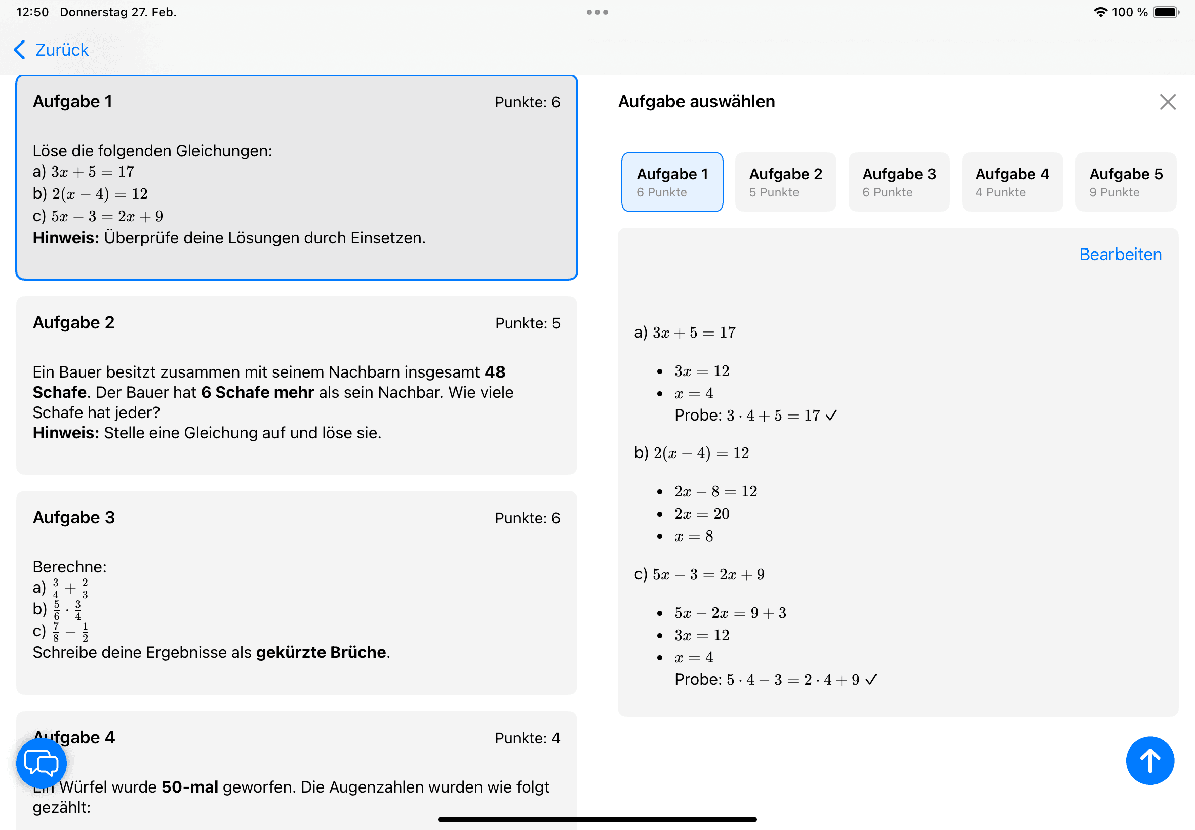 Screenshot der Chancengleichheits-Tools zur Förderung gleicher Bildungschancen
