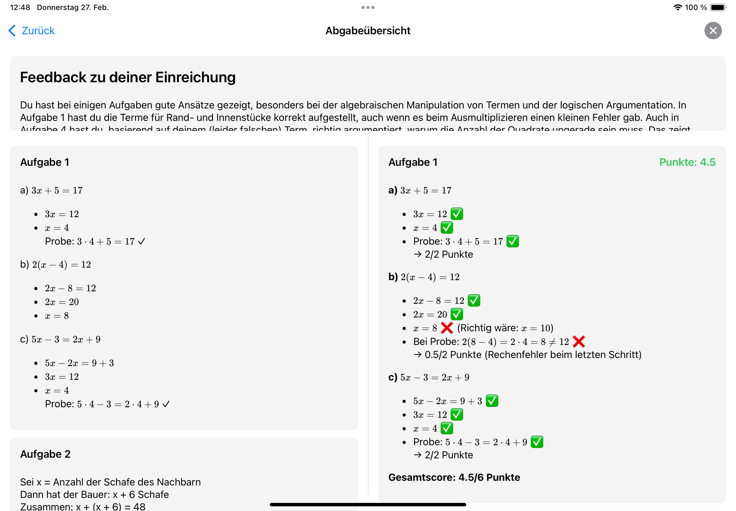 Persönliches Feedback